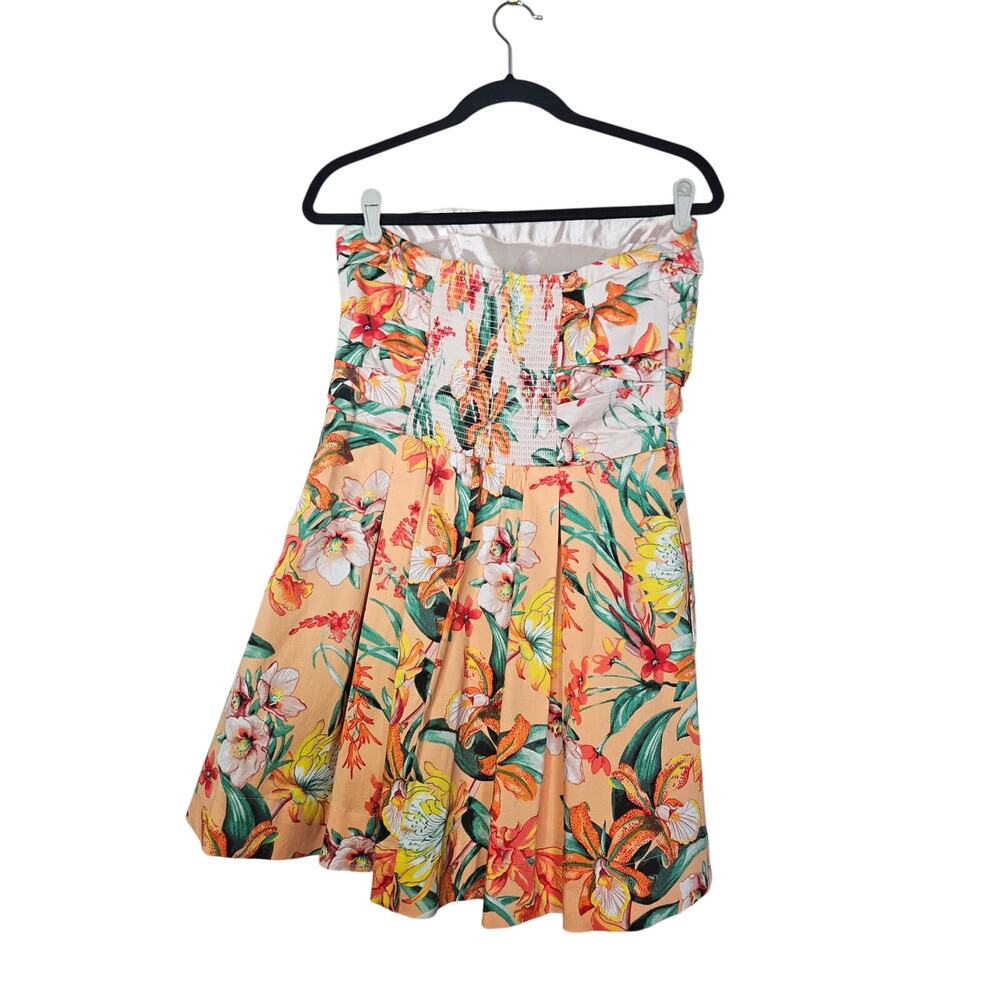 White House Black Market 10 Tropical Bustier Dress Coastal Preppy Glam Cocktail - Picture 5 of 5